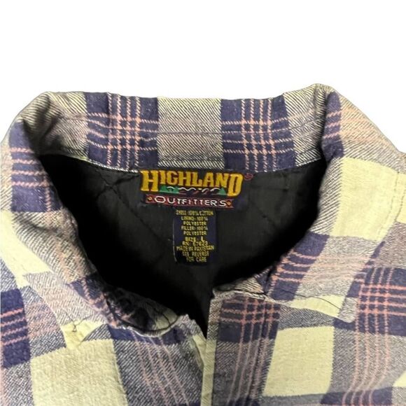90s Highland Outfitters heavy flannel button shirt size large - Picture 3 of 7